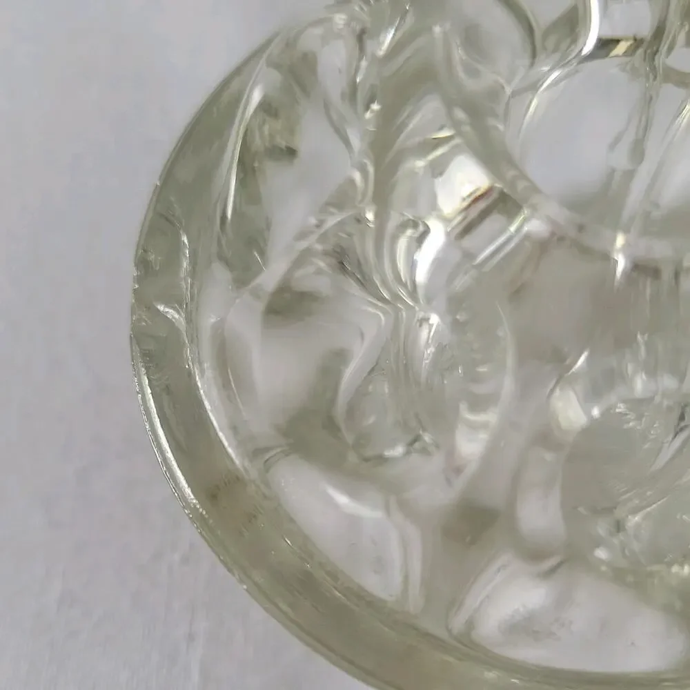 VTG Reims France Crystal Flower Frog Vase Insert 9 Hole Floral Vase 1950